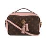 Bolso bandolera Louis Vuitton  Saintonge en lona Monogram marrón y cuero rosa - 360 thumbnail