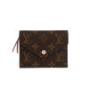 Louis Vuitton  Victorine small  wallet  in brown monogram canvas  and pink leather - 360 thumbnail