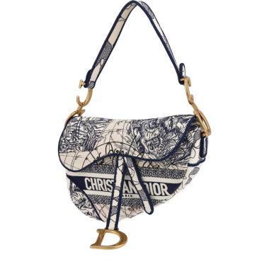 Christian Dior Vintage White Textile Saddle Bag Silver Hardware, 2002  Available For Immediate Sale At Sotheby's