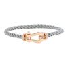 Bracelet Fred Force 10 grand modèle en or rose et acier grand modèle en or rose, diamants et acier - 00pp thumbnail