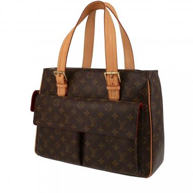 Bolso de mano Louis Vuitton  Multipli Cité en lona Monogram marrón y cuero natural