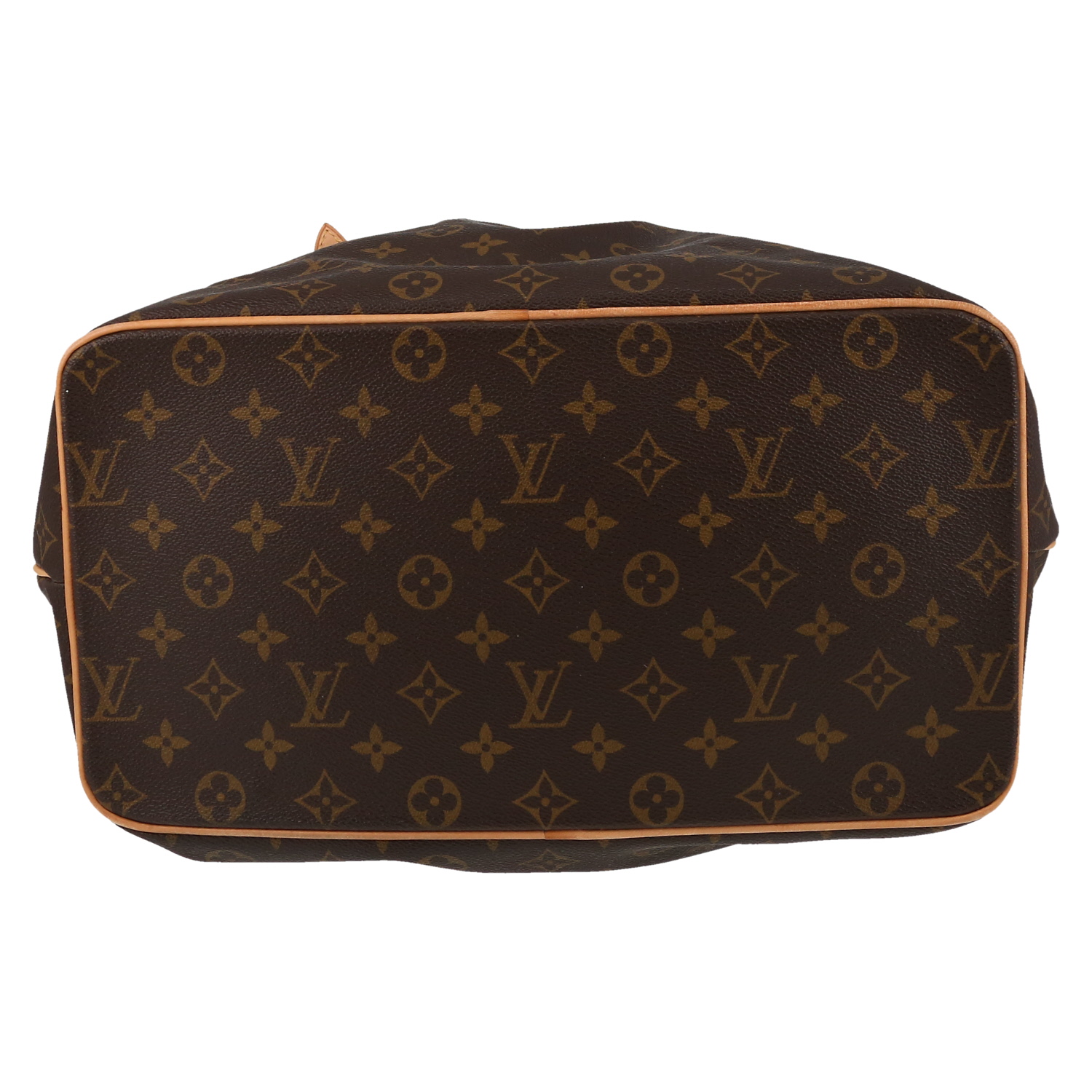 Shopping bag Louis Vuitton  Palermo in tela monogram marrone e pelle naturale - Detail D1