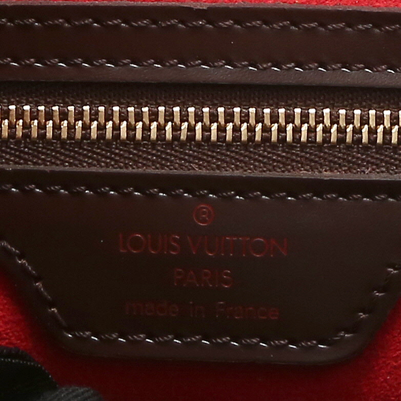 Bolso Cabás Louis Vuitton  Uzès en lona a cuadros revestida marrón y cuero liso marrón - Detail D2