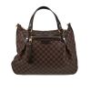 Louis Vuitton  Evora handbag  in ebene damier canvas  and brown leather - 360 thumbnail