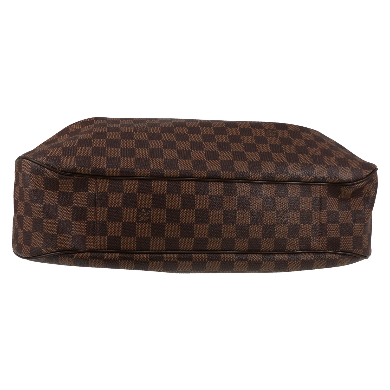Louis Vuitton  Evora handbag  in ebene damier canvas  and brown leather - Detail D1