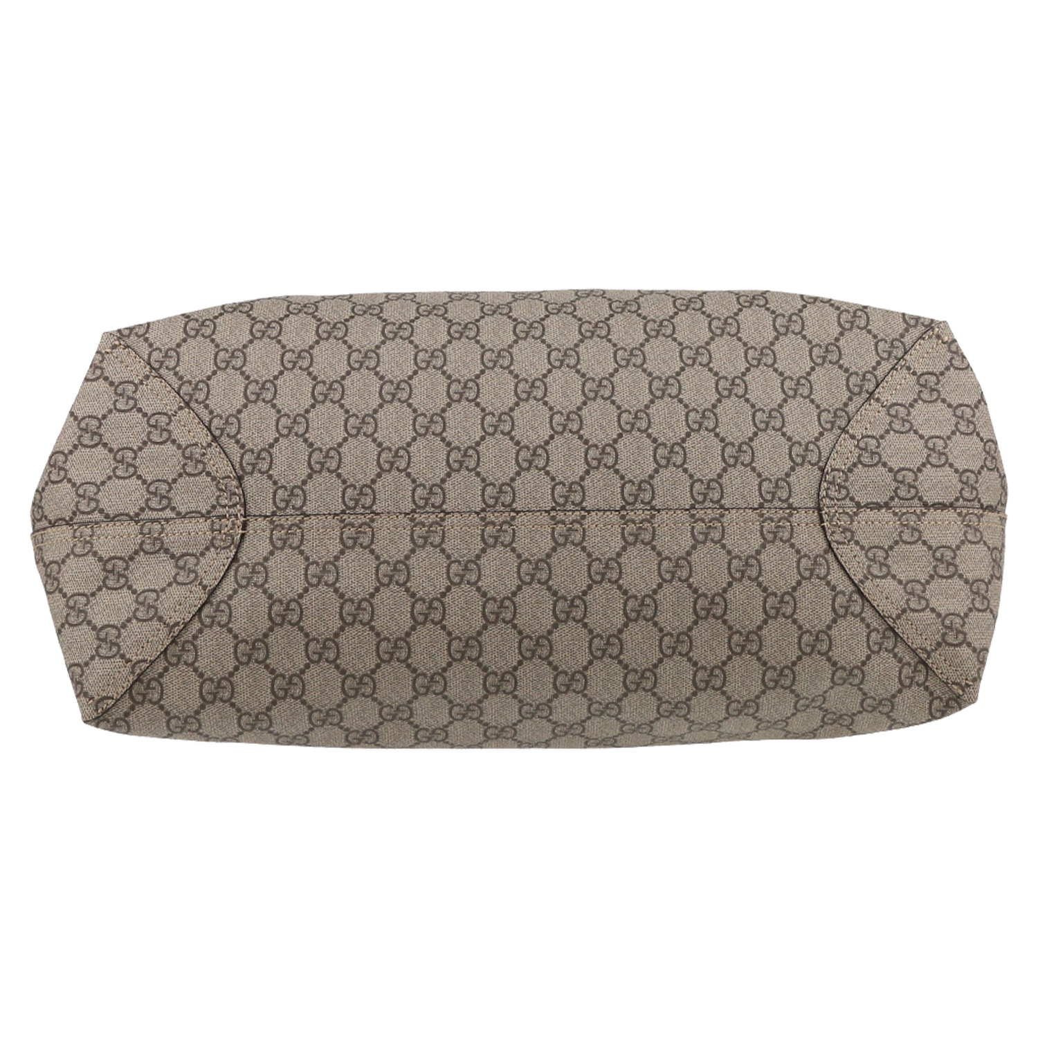 Gucci   shopping bag  in beige logo canvas  and brown leather - Detail D1