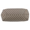 Shopping bag Gucci   in tela siglata beige e pelle marrone - Detail D1 thumbnail