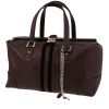 Gucci  Guccissima handbag  in brown monogram leather  and brown velvet - 00pp thumbnail