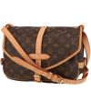 Borsa a tracolla Louis Vuitton  Saumur modello piccolo  in tela monogram cerata marrone e pelle naturale - 00pp thumbnail