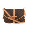 Borsa a tracolla Louis Vuitton  Saumur modello piccolo  in tela monogram cerata marrone e pelle naturale - 360 thumbnail