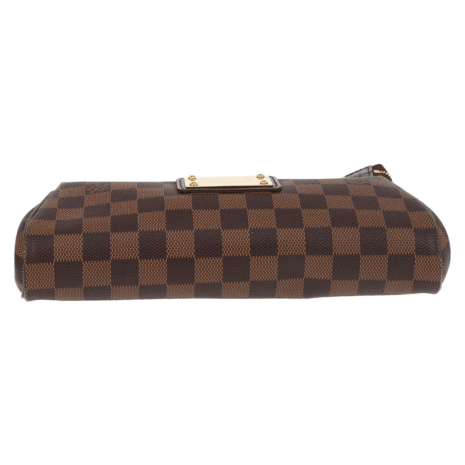Pochette Louis Vuitton  Eva in tela cerata con motivo a scacchi marrone - Detail D1