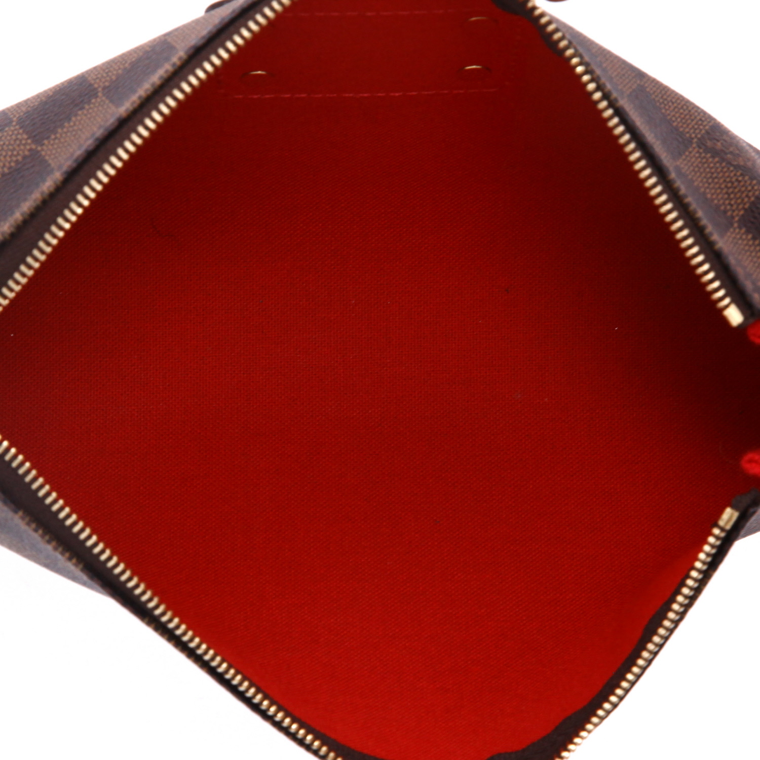 Pochette Louis Vuitton  Eva in tela cerata con motivo a scacchi marrone - Detail D3