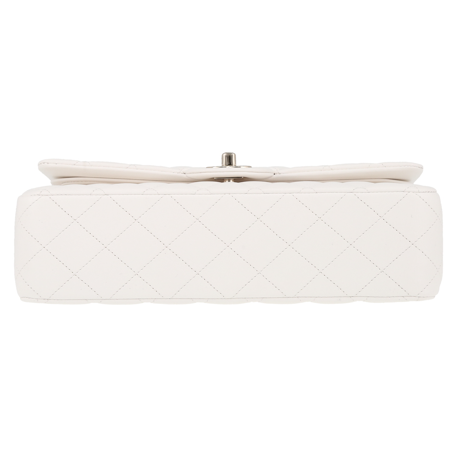 Chanel  Timeless Classic handbag  in white quilted leather - Detail D1