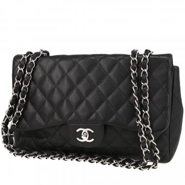 Bolso bandolera Chanel  Timeless Jumbo en cuero granulado acolchado negro