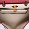 Borsa da spalla o a mano Hermès  Herbag in tela beige e pelle bordeaux - Detail D3 thumbnail