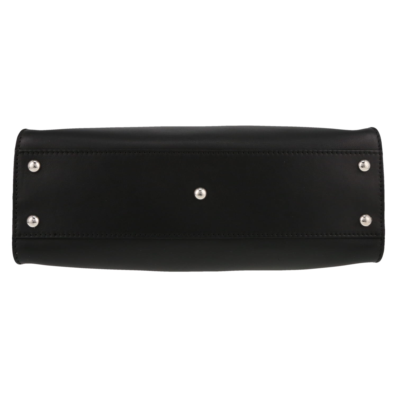 Bolso bandolera Fendi  Peekaboo modelo mediano  en cuero negro y piel de pitón negra - Detail D1