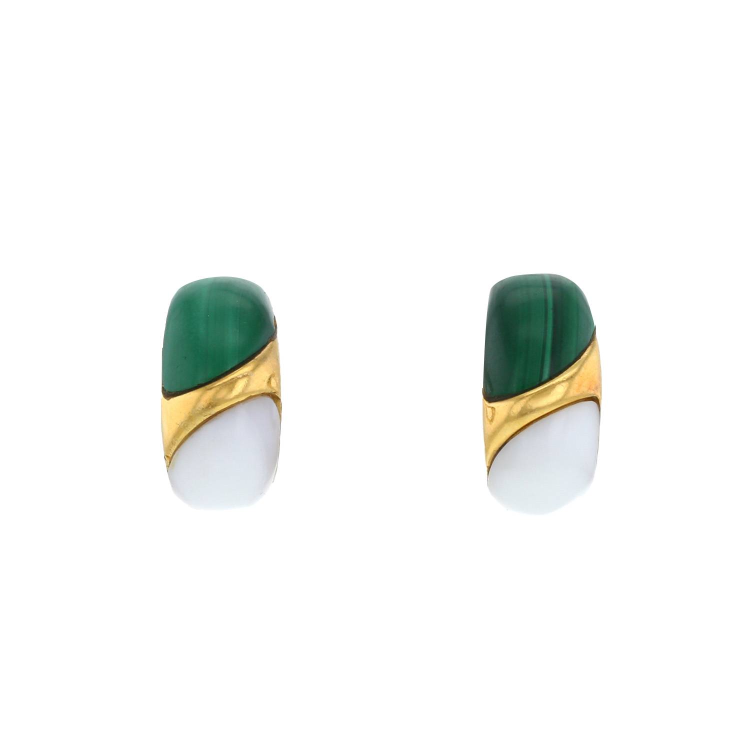 White gold malachite on sale earrings