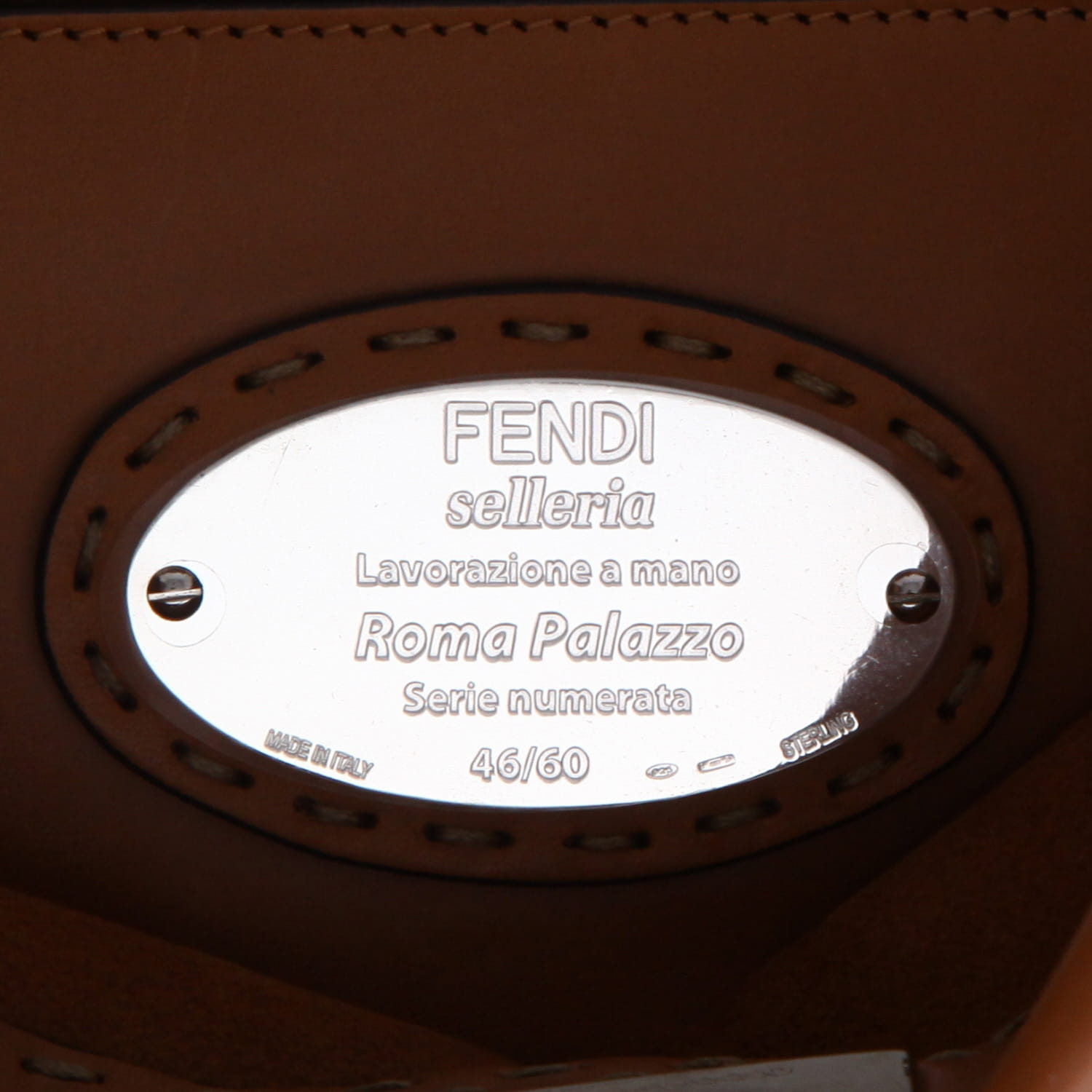 Borsa Fendi  Peekaboo Selleria in pelle marrone - Detail D2