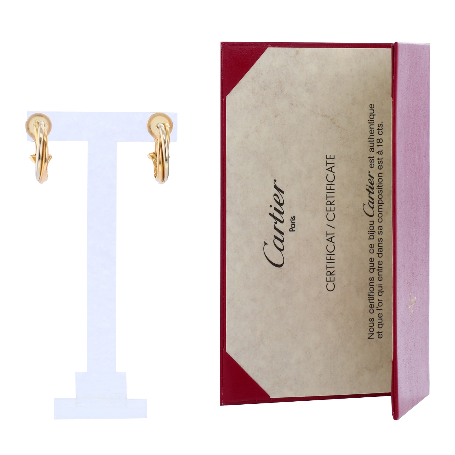 Cartier Trinity hoop earrings in 3 golds - Detail D2