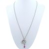 Ciondolo Mellerio  in oro bianco, diamanti e zaffiro rosa - 360 thumbnail