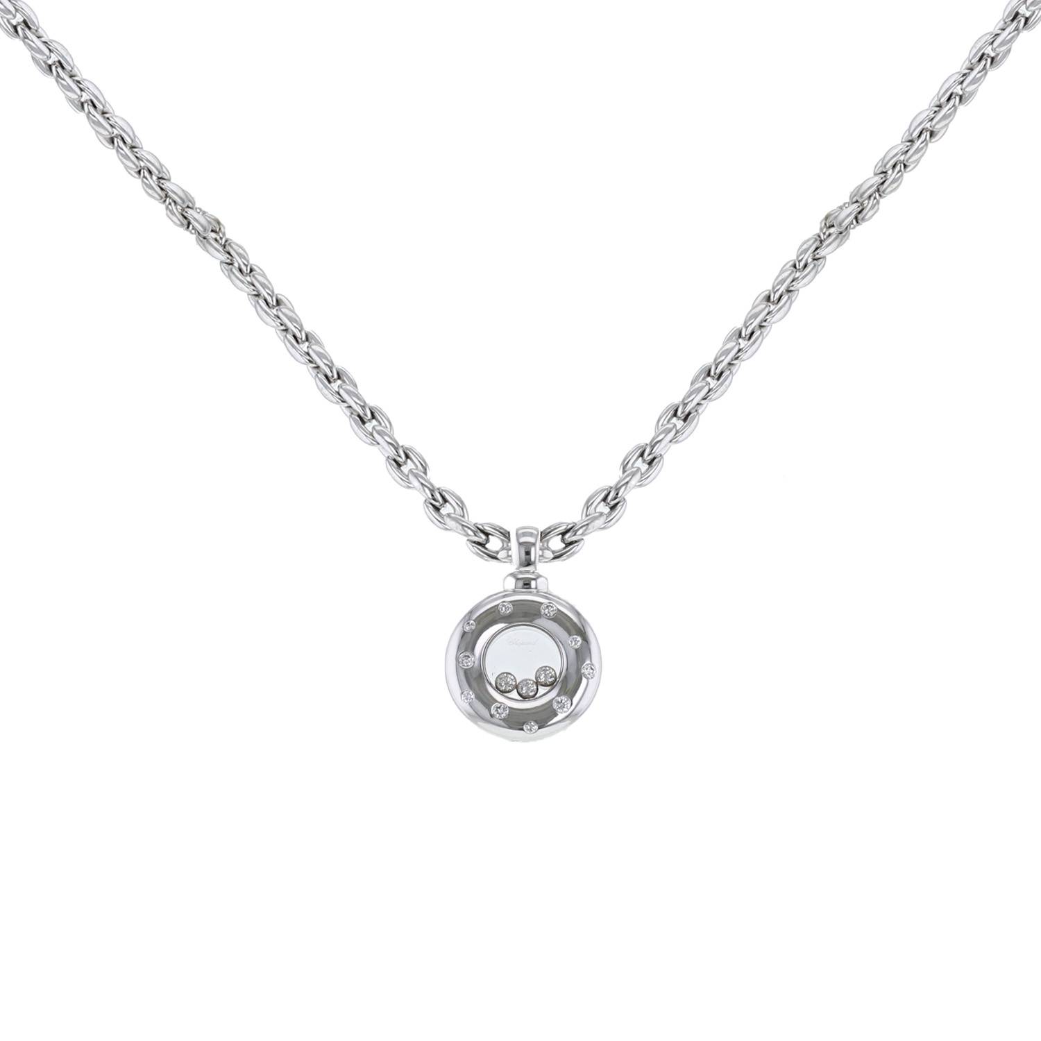 Large Chopard Happy Diamonds 18 Karat yellow Gold Round Pendant Necklace –  Les Pierres de Julie