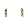 Paire de boucles d'oreilles Cartier Tutti Frutti en or jaune, diamants et pierres de couleurs - 360 thumbnail