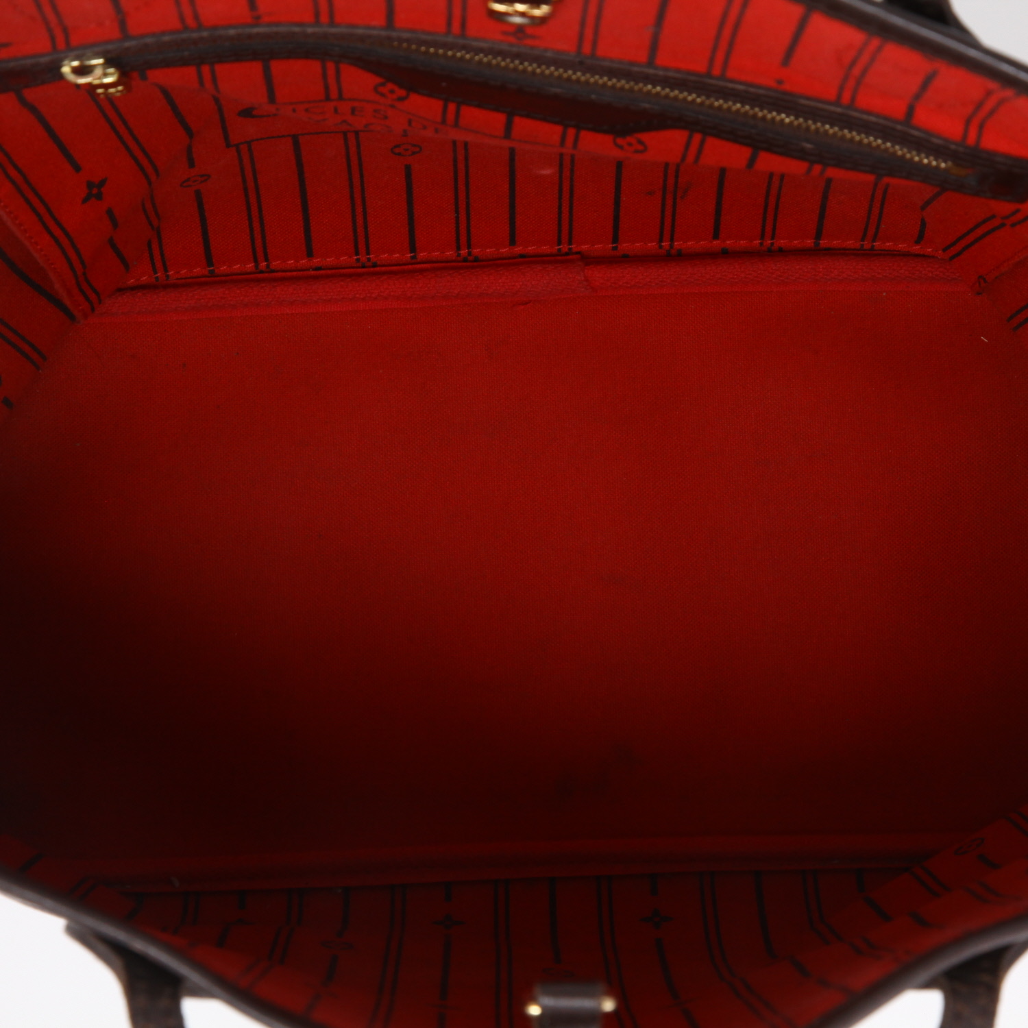 Shopping bag Louis Vuitton  Neverfull in tela a scacchi ebana e pelle marrone - Detail D3