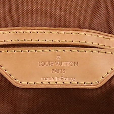 Borsa Louis Vuitton  Palermo in tela monogram marrone e pelle naturale - Detail D2