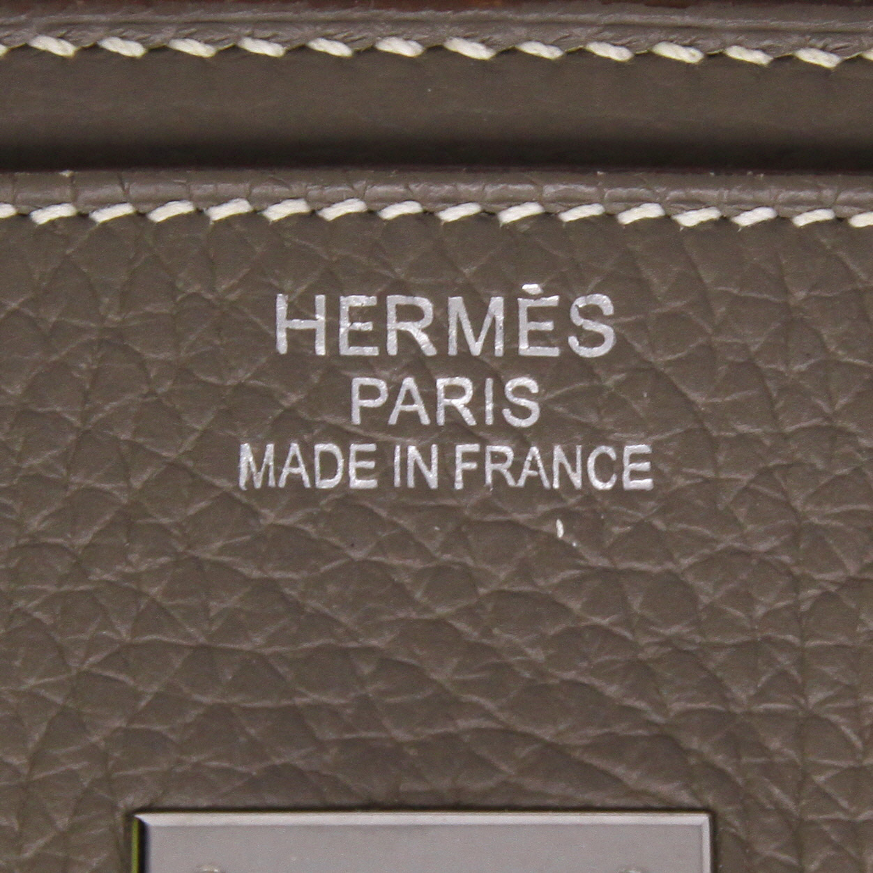 Borsa Hermès  Birkin 35 cm in pelle togo etoupe - Detail D2