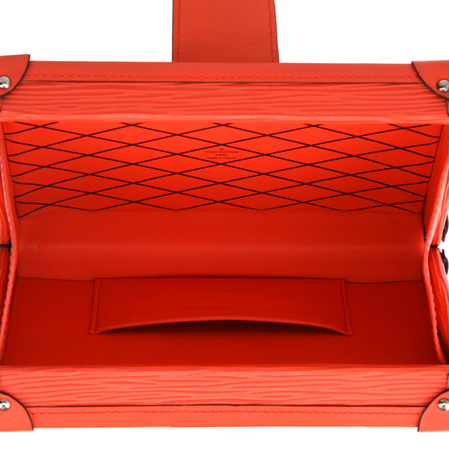 Borsa a tracolla Louis Vuitton  Petite Malle in pelle Epi e pelle liscia corallo - Detail D3