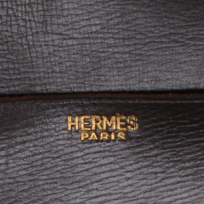 Sac porté épaule Hermès  Balle De Golf en cuir box marron - Detail D2