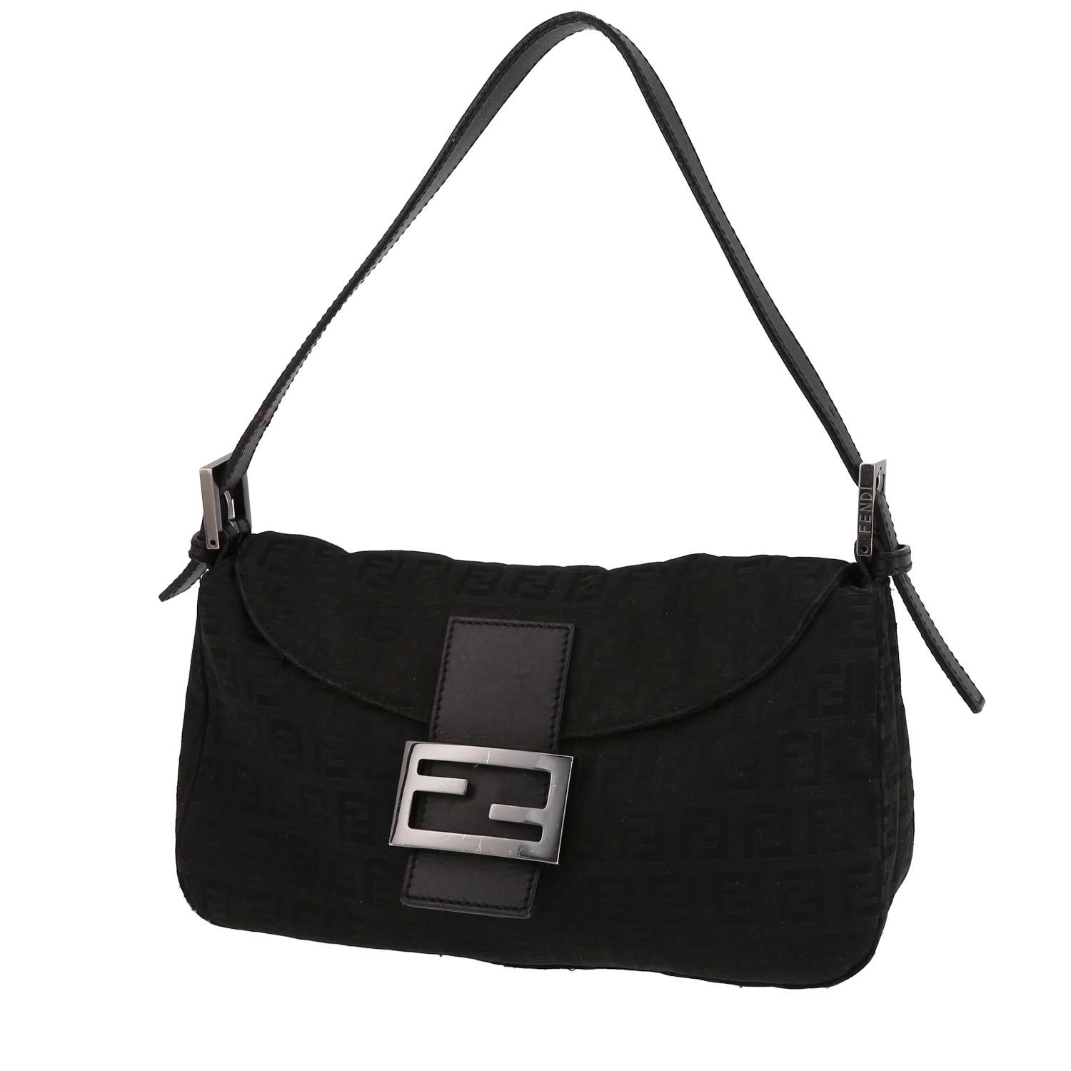 Fendi Double Zucca Logo Micro Baguette Shoulder Bag