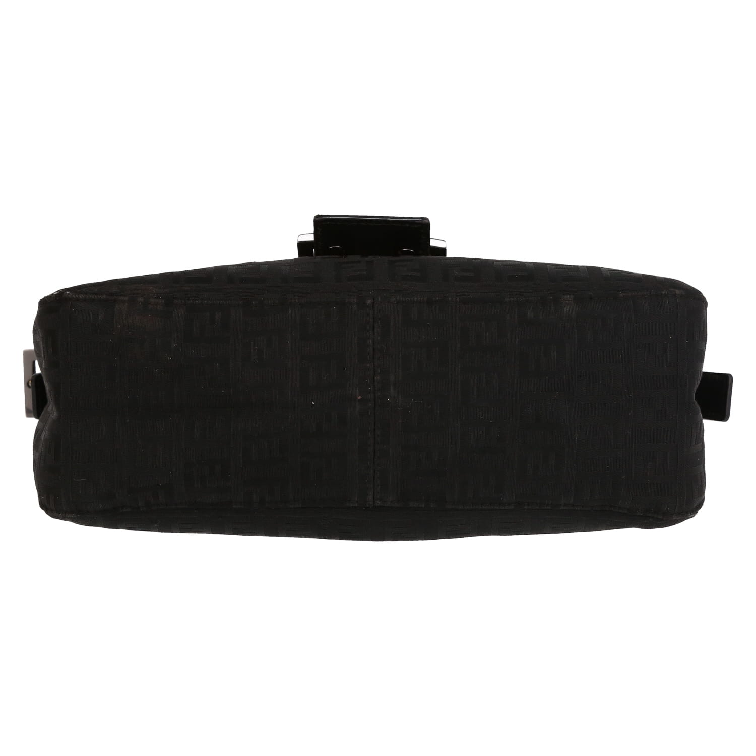 Bolso de mano Fendi  Baguette en lona monogram negra y cuero negro - Detail D1