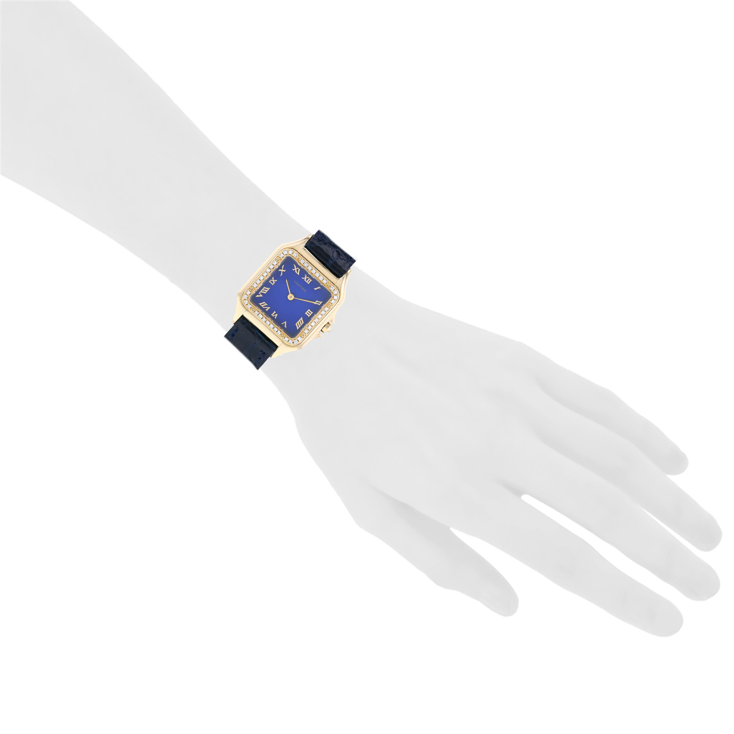 Montre Cartier Panthère Joaillerie moyen modèle  en or jaune Vers 1990 - Detail D1