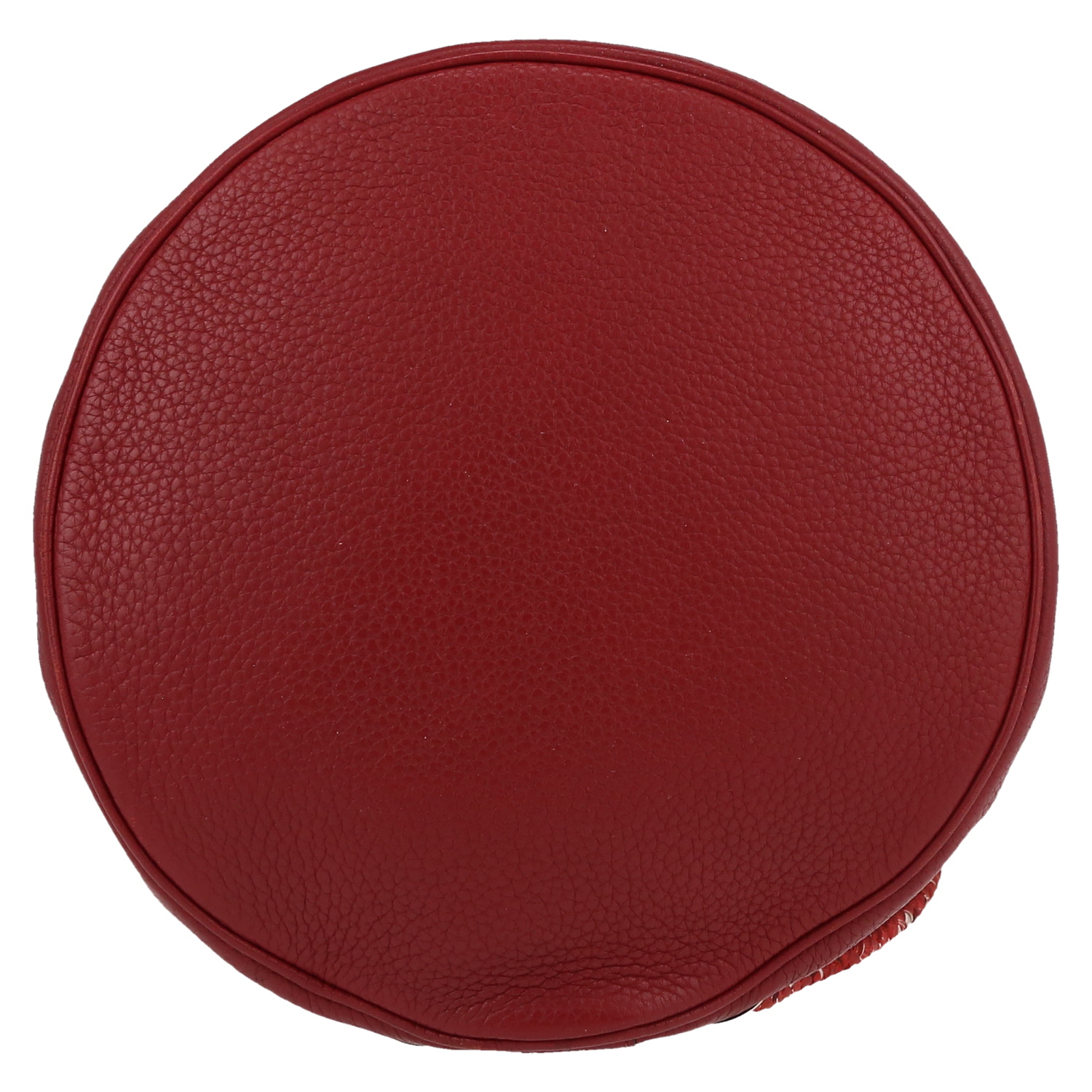 Mochila Hermès  Soie Cool en seda roja y cuero rojo - Detail D1