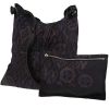 Sac bandoulière Hermès  Silk City en soie noire et cuir noir - 00pp thumbnail