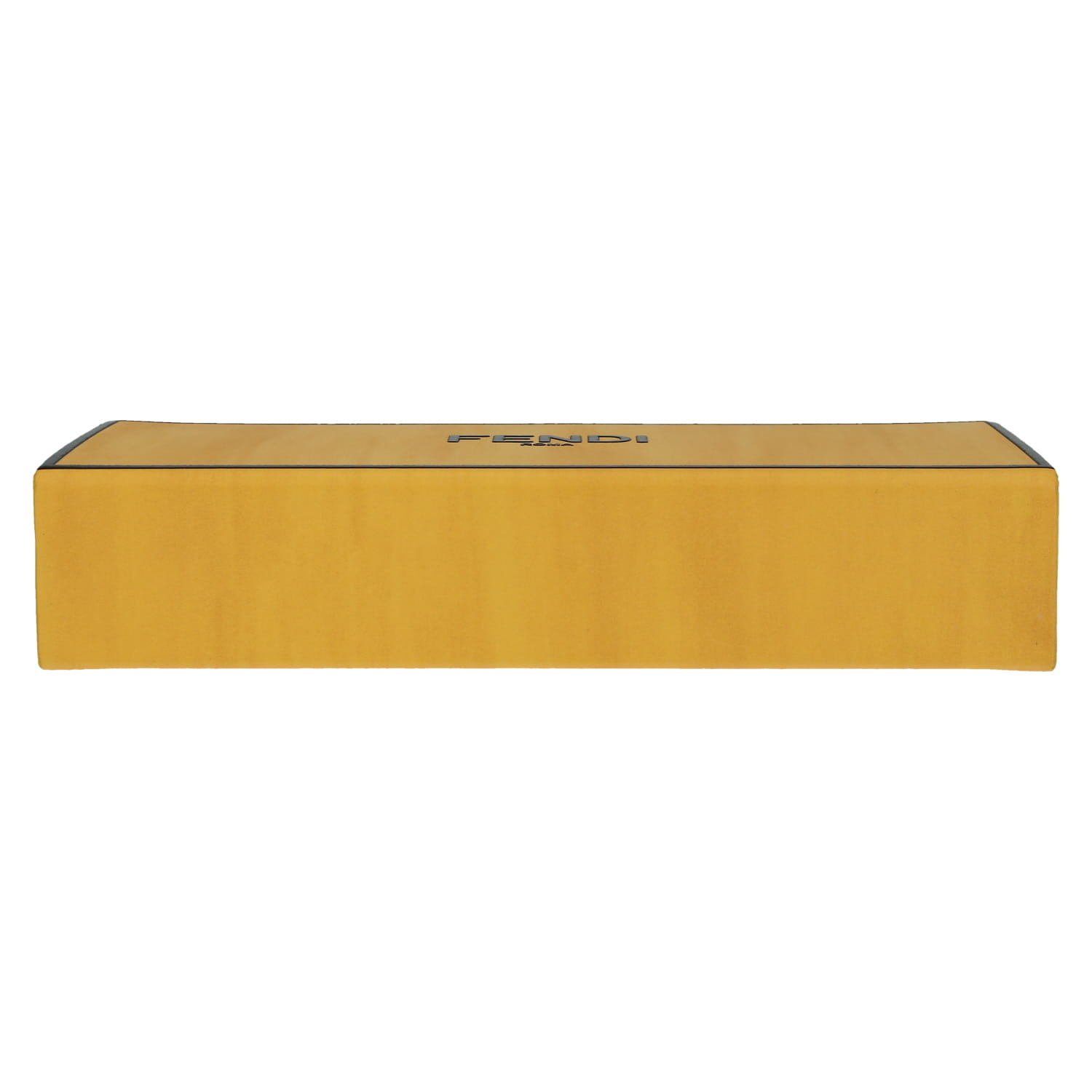 Fendi  Horizontal Box shoulder bag  in yellow and black leather - Detail D1