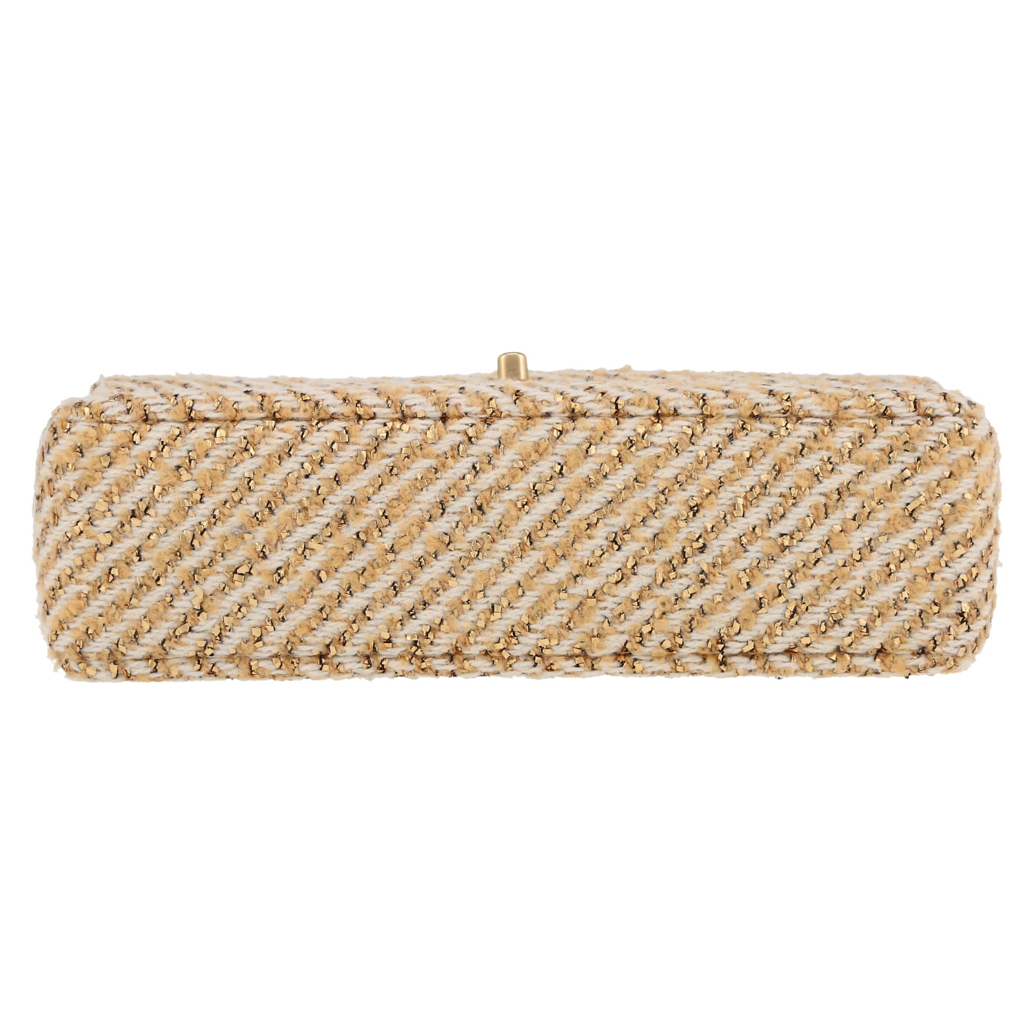 Bolso de mano Chanel  Timeless Classic en lana beige y dorada - Detail D1