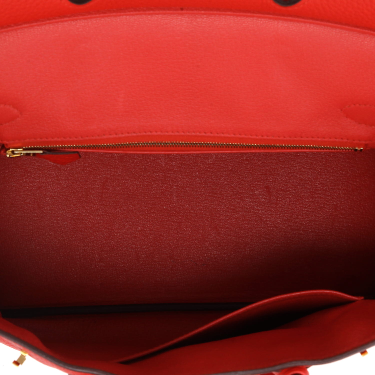 Sac à main Hermès  Birkin 30 cm en cuir togo Rouge Tomate - Detail D3