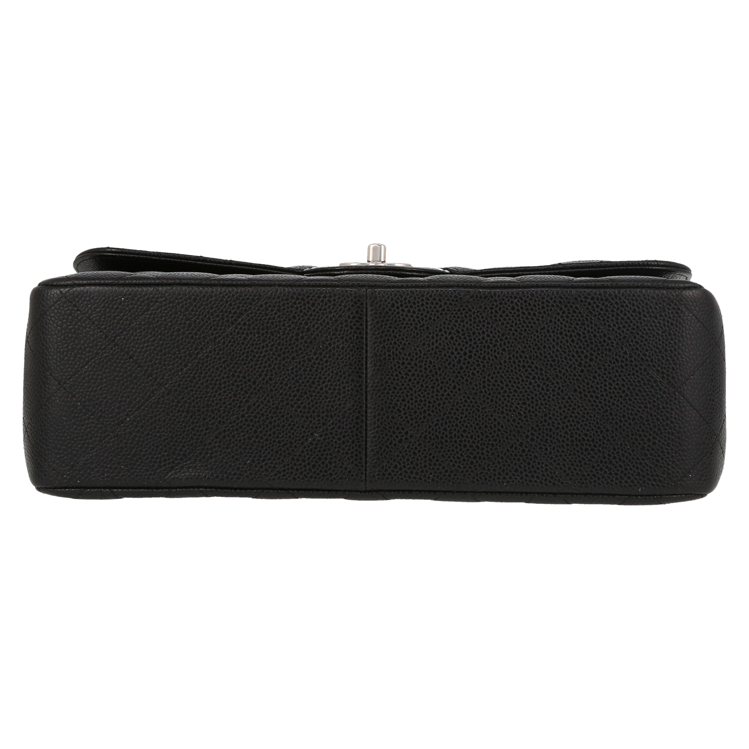 Chanel  Timeless Jumbo handbag  in black quilted grained leather - Detail D1