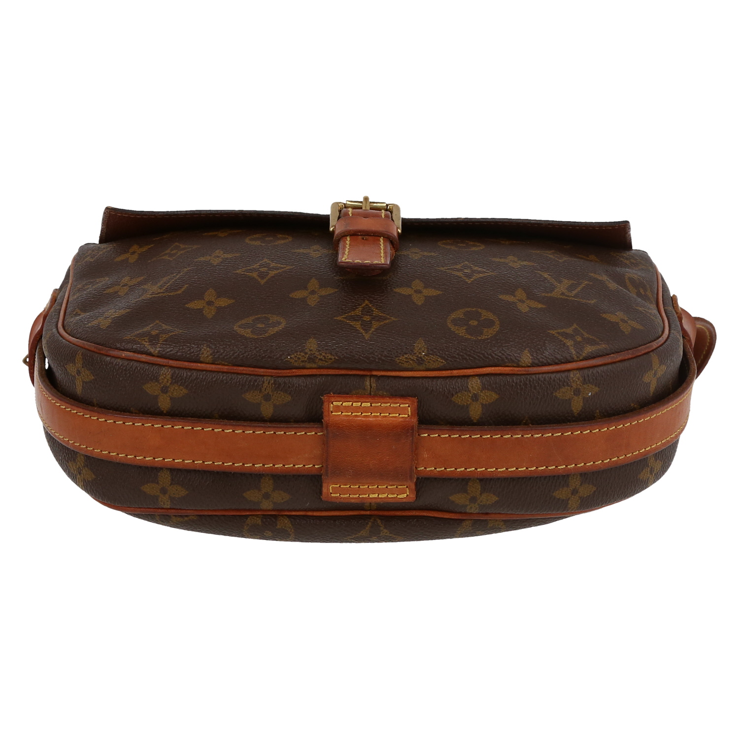 Louis Vuitton  Jeune Fille shoulder bag  in brown monogram canvas  and natural leather - Detail D1