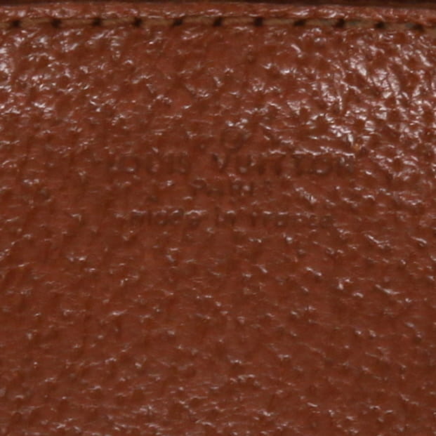 Louis Vuitton  Jeune Fille shoulder bag  in brown monogram canvas  and natural leather - Detail D2