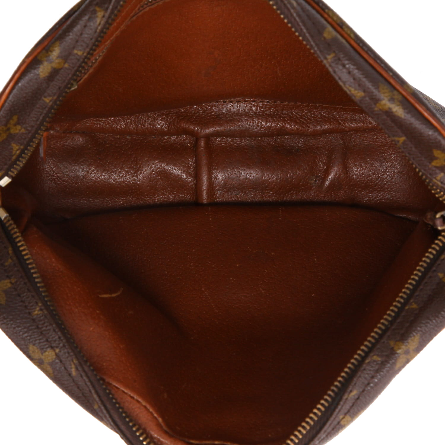Sac bandoulière Louis Vuitton  Jeune Fille en toile monogram marron et cuir naturel - Detail D3