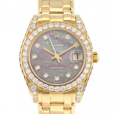Montre Rolex Lady Datejust Pearlmaster en or jaune Ref: Rolex - 81158  Vers 2005
