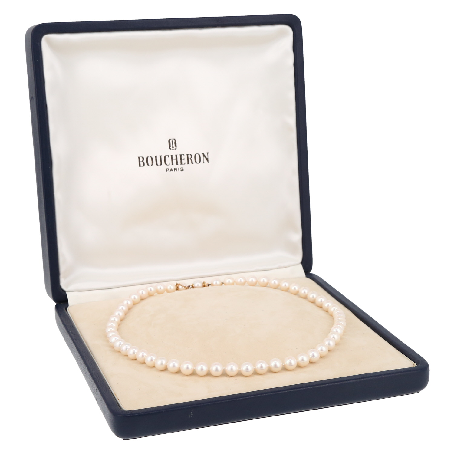 Boucheron  necklace in yellow gold and cultured pearls - Detail D2