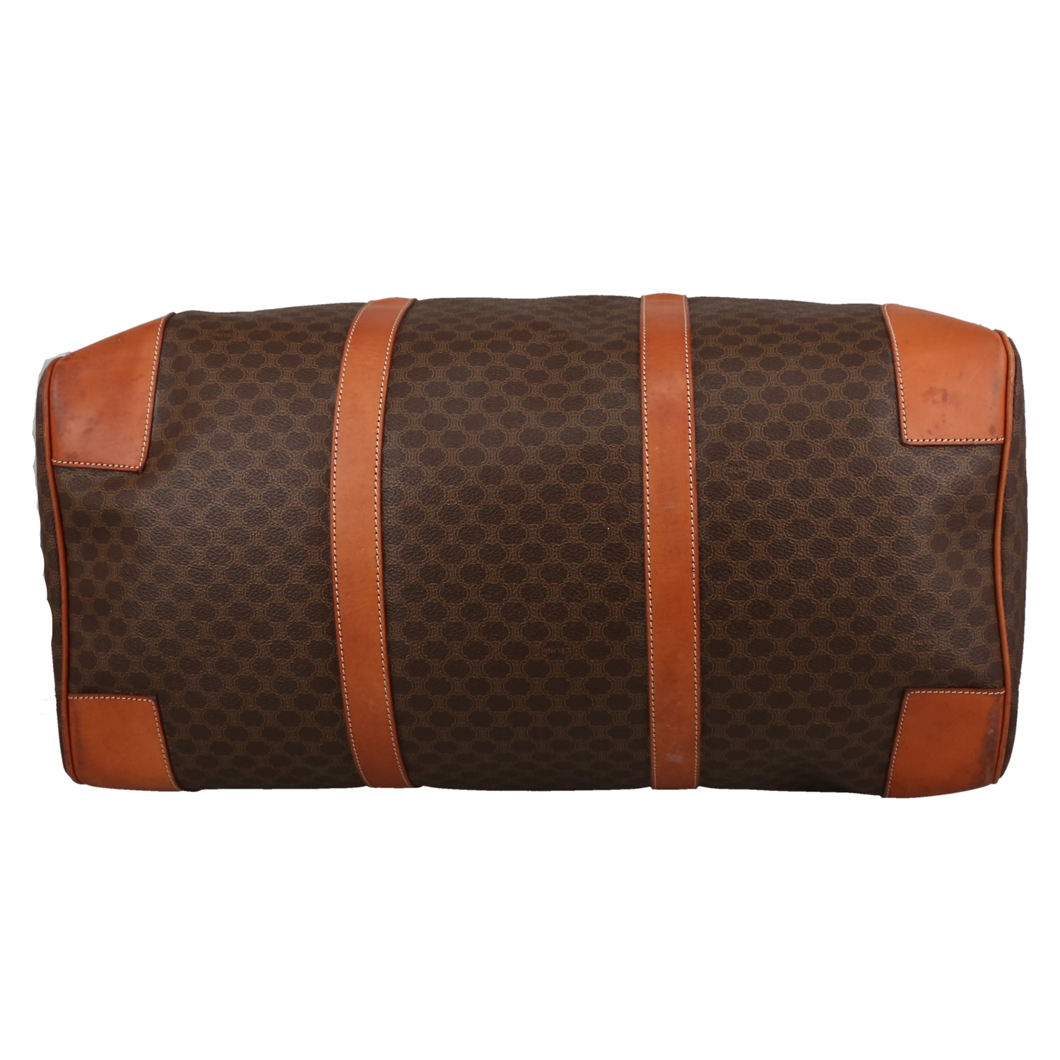 Celine  Vintage travel bag  in brown logo canvas  and brown leather - Detail D1