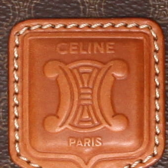 Sac de voyage Celine  Vintage en toile siglée marron et cuir marron - Detail D3