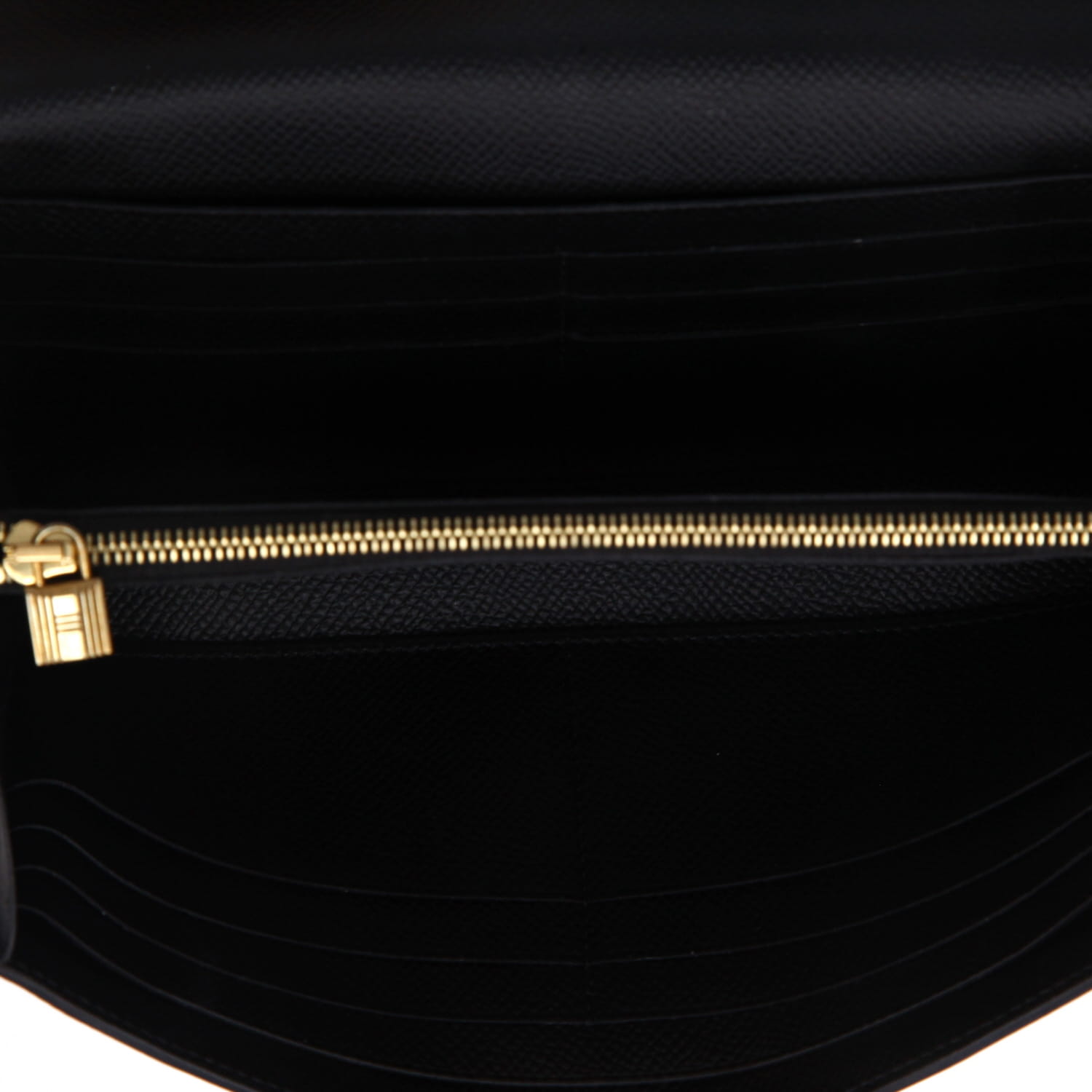 Portafogli Hermès  Kelly wallet in pelle Epsom nera - Detail D3