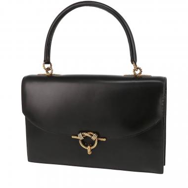 Bolso de mano Hermès  Cordeliere en cuero box negro