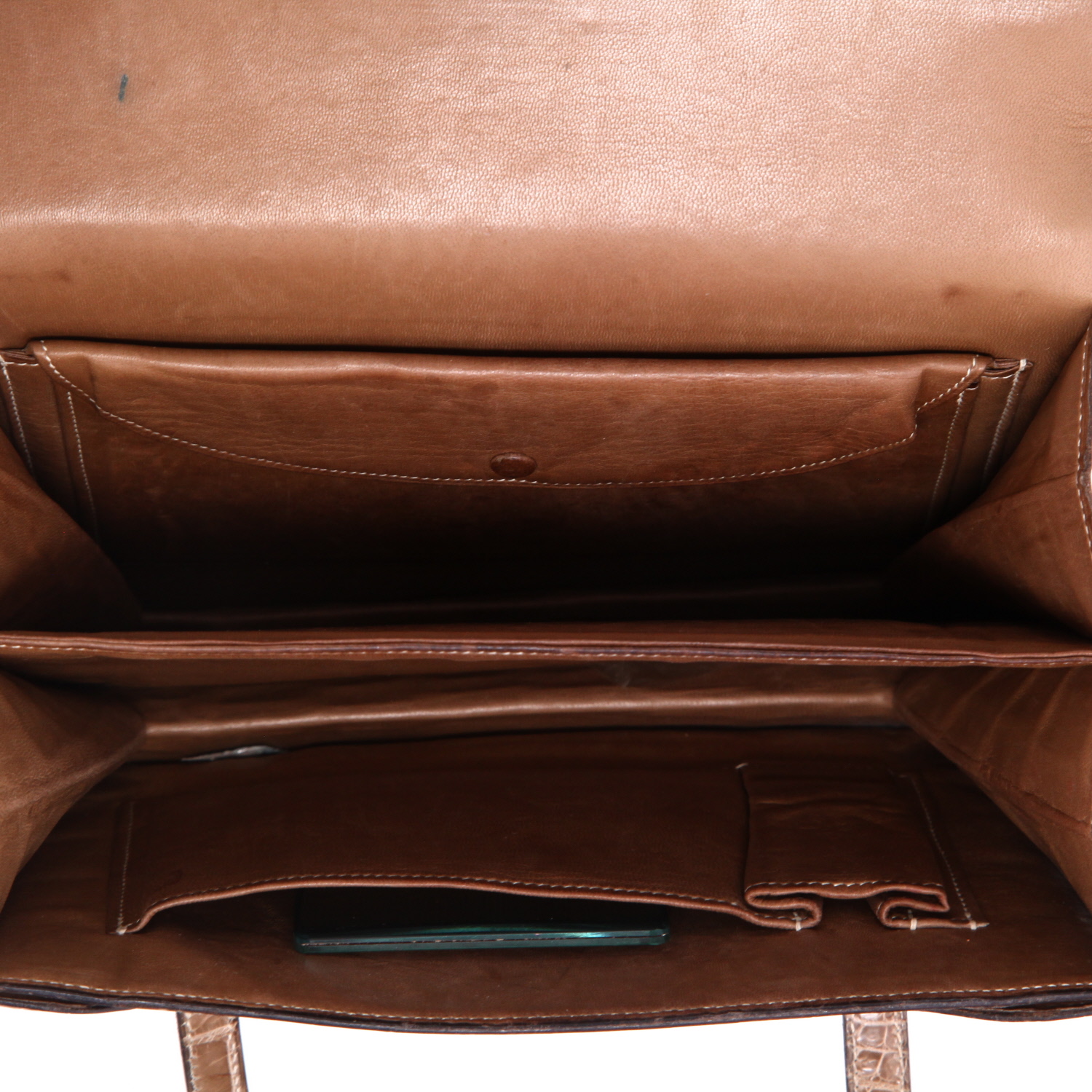 Borsa Hermès  Vintage in coccodrillo marino beige miele - Detail D3